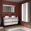 Mueble de baño Attila suspendido 4 cajones sobre encimera doble seno white satin de Salgar
